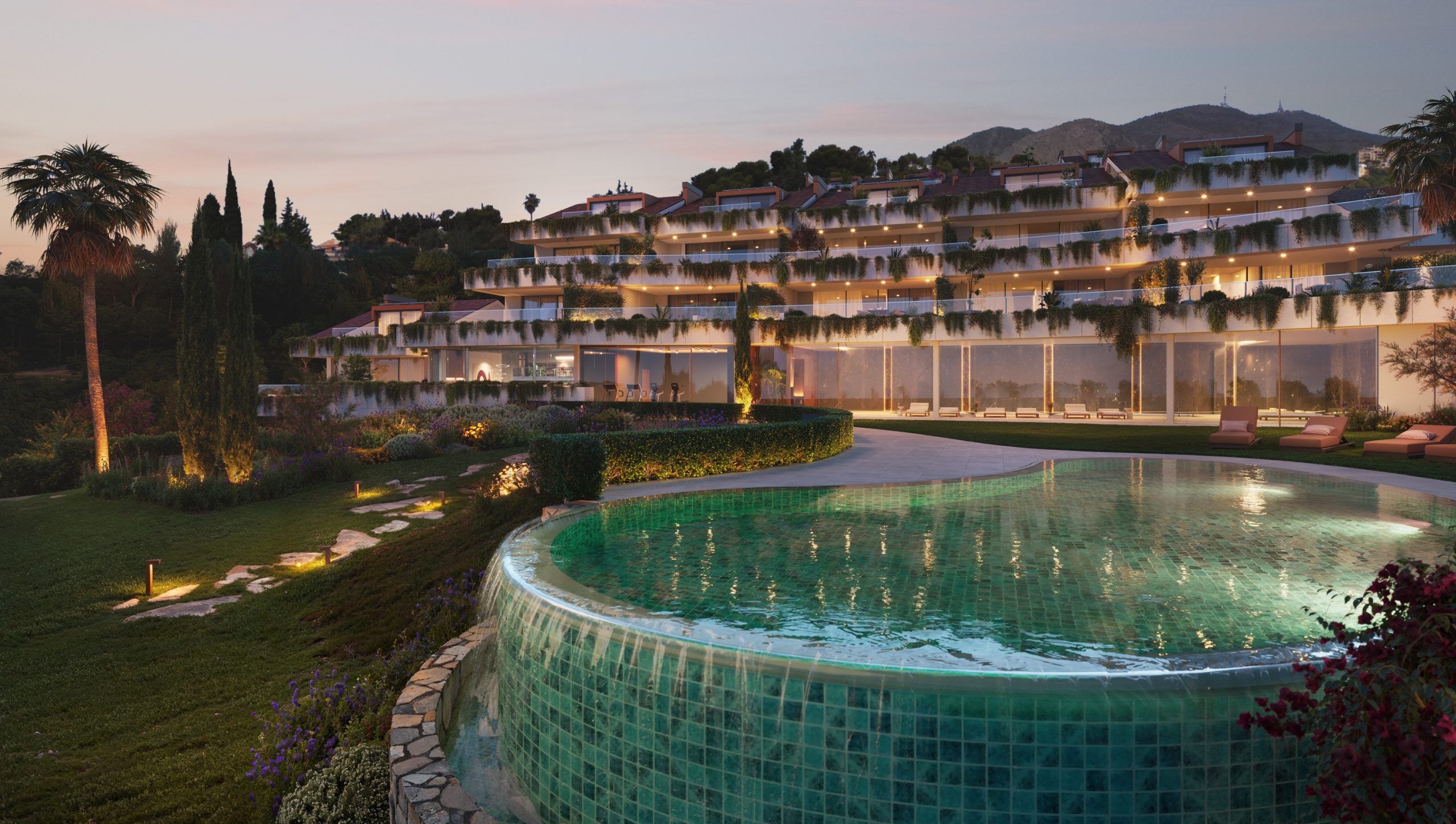 Casatalaya - Piscina atardecer